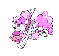 Size: 918x870 | Tagged: safe, artist:kb-gamerartist, imported from derpibooru, cotton sky, pegasus, pony, blushing, choker, clothes, costume, cotton candy, ear piercing, earring, female, flying, halloween, halloween costume, holiday, jewelry, mare, nightmare night, nightmare night costume, open mouth, piercing, simple background, socks, solo, striped socks, transparent background
