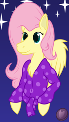 Size: 2880x5120 | Tagged: safe, artist:terminalhash, imported from derpibooru, fluttershy, pegasus, pony, clothes, night, solo