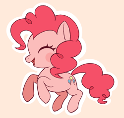 Size: 978x934 | Tagged: safe, artist:mangozone, artist:sallyzone, imported from derpibooru, pinkie pie, earth pony, pony, cute, diapinkes, eyes closed, female, mare, open mouth, pink background, profile, simple background, solo