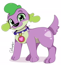 Size: 1924x2048 | Tagged: safe, artist:galaxynightt, imported from derpibooru, spike, dog, equestria girls, cute, looking at you, male, simple background, solo, spikabetes, spike the dog, white background