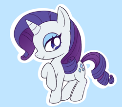 Size: 984x868 | Tagged: safe, artist:sallyzone, imported from derpibooru, rarity, pony, unicorn, blue background, cute, female, mare, profile, raribetes, simple background, solo