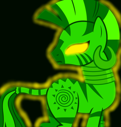 Size: 4158x4355 | Tagged: safe, artist:90sigma, artist:mellow91, edit, imported from derpibooru, vector edit, zecora, oc, oc only, oc:the supreme being, pony, zebra, absurd resolution, black background, female, possessed, simple background, solo, vector