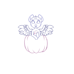 Size: 5000x5000 | Tagged: safe, imported from derpibooru, oc, alicorn, earth pony, pegasus, unicorn, :p, chibi, commission, pumpkin, tongue out, wings, ych sketch, your character here
