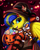 Size: 2550x3209 | Tagged: safe, artist:pridark, imported from derpibooru, part of a set, oc, oc only, oc:swivel starsong, pegasus, pony, candy, clothes, commission, food, halloween, hat, high res, holiday, jack-o-lantern, open mouth, pumpkin, raffle winner, socks, solo, striped socks, wings, witch hat, ych result