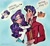 Size: 1552x1439 | Tagged: safe, artist:valeriamagicart, imported from derpibooru, capper dapperpaws, rarity, cat, human, unicorn, my little pony: the movie, :3, ><, blushing, capperity, cute, ear piercing, earring, eyes closed, female, hands on cheeks, humanized, jewelry, male, piercing, shipping, straight