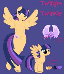 Size: 891x1024 | Tagged: safe, artist:lolitablue, imported from derpibooru, oc, oc only, oc:twilight twinkle, anthro, pegasus, pony, semi-anthro, unguligrade anthro, anthro with ponies, base used, duo, female, mare, offspring, parent:flash sentry, parent:twilight sparkle, parents:flashlight, pegasus oc, reference sheet, wings