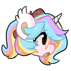 Size: 1000x1000 | Tagged: safe, artist:colorfulcolor233, artist:oofycolorful, imported from derpibooru, oc, oc only, oc:oofy colorful, pony, unicorn, bust, simple background, solo, transparent background