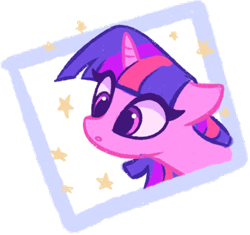 Size: 410x386 | Tagged: safe, artist:lollipony, imported from derpibooru, twilight sparkle, pony, bust, cute, female, mare, portrait, simple background, solo, stars, transparent background, twiabetes