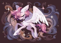 Size: 4093x2894 | Tagged: safe, artist:shore2020, imported from derpibooru, oc, oc only, oc:gem stone, pegasus, pony, eyes closed, female, jewelry, mare, necklace, solo