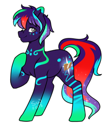 Size: 790x897 | Tagged: safe, artist:silentwolf-oficial, imported from derpibooru, oc, oc only, earth pony, pony, earth pony oc, ethereal mane, hoof on chest, hooves to the chest, simple background, solo, starry mane, transparent background