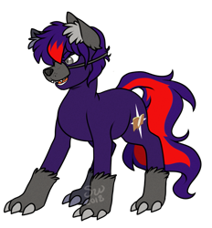 Size: 835x900 | Tagged: safe, artist:silentwolf-oficial, imported from derpibooru, oc, oc only, earth pony, pony, wolf, clothes, costume, earth pony oc, signature, simple background, solo, transparent background