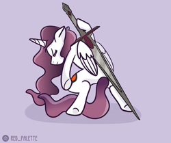 Size: 1280x1068 | Tagged: safe, artist:redpalette, imported from derpibooru, oc, alicorn, alicorn oc, dungeons and dragons, female, horn, pen and paper rpg, rpg, serious, sword, weapon, wings