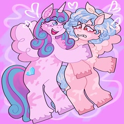 Size: 640x640 | Tagged: safe, artist:c.hikachu, imported from derpibooru, cozy glow, princess flurry heart, alicorn, pegasus, older, older cozy glow, older flurry heart