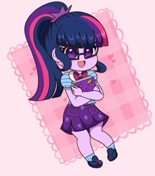 Size: 3100x3500 | Tagged: safe, artist:kittyrosie, imported from derpibooru, sci-twi, twilight sparkle, equestria girls, clothes, cute, digital art, female, glasses, smiling, solo, twiabetes