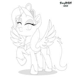 Size: 2400x2500 | Tagged: safe, artist:biocrine, idw, imported from derpibooru, trixie, alicorn, pony, alicornified, bronytober, female, mare, princess of humility, race swap, simple background, solo, trixiecorn, white background