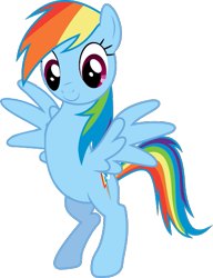 Size: 393x512 | Tagged: safe, anonymous artist, imported from derpibooru, rainbow dash, pegasus, pony, /mlp/, bipedal, cursed image, drawthread, female, mare, requested art, simple background, solo, spread wings, transparent background, vector, when you see it, wings