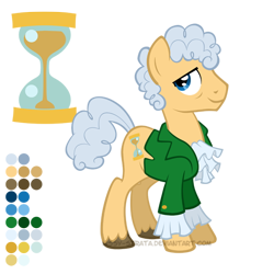 Size: 504x504 | Tagged: safe, artist:lissystrata, imported from derpibooru, doctor whooves, time turner, earth pony, pony, crossover, doctor who, hourglass, male, ponified, reference sheet, simple background, solo, stallion, the doctor, third doctor, transparent background, unshorn fetlocks, vector