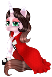 Size: 1280x1884 | Tagged: safe, artist:cindydreamlight, artist:cindystarlight, imported from derpibooru, oc, oc:cindy, pony, unicorn, clothes, costume, female, little red riding hood, mare, nightmare night costume, simple background, solo, transparent background
