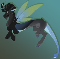 Size: 1535x1517 | Tagged: safe, artist:seffiron, imported from derpibooru, oc, oc only, oc:stinger, hybrid, interspecies offspring, male, offspring, parent:discord, parent:queen chrysalis, parents:discolis, solo