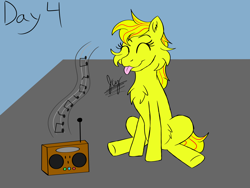 Size: 4200x3150 | Tagged: safe, artist:jay_wackal, imported from derpibooru, pony, :p, cute, digital art, happy, music, original character do not steal, radio, tongue out