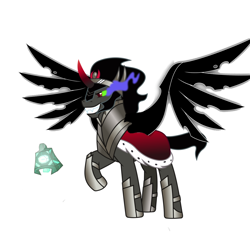 Size: 4096x4096 | Tagged: safe, artist:cybervader311, imported from derpibooru, king sombra, pony of shadows, bell, grogar's bell, shadow lord sombra, simple background, white background