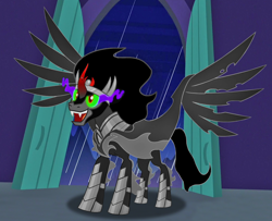 Size: 4096x3322 | Tagged: safe, artist:silverbuller, imported from derpibooru, king sombra, pony of shadows, pony, unicorn, fusion, shadow lord sombra, solo