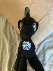 Size: 3024x4032 | Tagged: safe, imported from derpibooru, oc, oc:brony t pony, 2020 election, i voted sticker, plushie, politics, vote