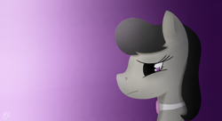 Size: 1980x1080 | Tagged: safe, artist:matyas451, imported from derpibooru, octavia melody, pony, purple background, sad, simple background, solo