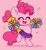 Size: 3400x3700 | Tagged: safe, artist:kittyrosie, imported from derpibooru, pinkie pie, earth pony, pony, bipedal, cheerleader, cheerleader outfit, cheerleader pinkie, chibi, clothes, cute, diapinkes, digital art, eyes closed, female, kittyrosie is trying to murder us, open mouth, pink background, pom pom, simple background, skirt, smiling, solo