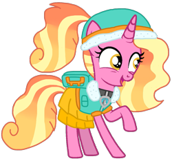 Size: 1127x1055 | Tagged: safe, artist:徐詩珮, imported from derpibooru, luster dawn, pony, unicorn, series:sprglitemplight diary, series:sprglitemplight life jacket days, series:springshadowdrops diary, series:springshadowdrops life jacket days, alternate universe, everest (paw patrol), female, mare, paw patrol, simple background, teenager, transparent background, younger