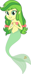 Size: 1200x2840 | Tagged: safe, artist:kaylathehedgehog, artist:vitalspark, imported from derpibooru, apple fritter, mermaid, equestria girls, apple family member, bare shoulders, belly button, equestria girls-ified, mermaidized, simple background, sleeveless, solo, species swap, strapless, transparent background, tube top