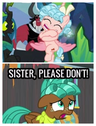 Size: 2522x3326 | Tagged: safe, edit, edited screencap, imported from derpibooru, screencap, cozy glow, lord tirek, queen chrysalis, spur, alicorn, centaur, changeling, changeling queen, pegasus, pony, growing up is hard to do, the ending of the end, alicornified, bell, bow, comparison, cozy spur, cozycorn, faic, female, filly, grogar's bell, implied siblings, male, race swap, siblings, tail bow, teenager, ultimate chrysalis