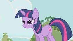 Size: 1280x720 | Tagged: safe, imported from derpibooru, screencap, twilight sparkle, pony, unicorn, season 1, winter wrap up, female, lidded eyes, mare, solo, unicorn twilight