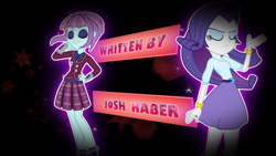 Size: 1920x1080 | Tagged: safe, imported from derpibooru, screencap, rarity, sunny flare, equestria girls, friendship games, credits, josh haber, opening credits