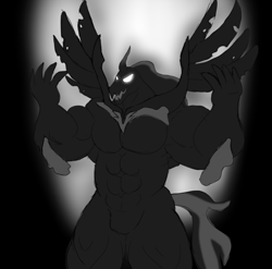 Size: 4096x4054 | Tagged: safe, artist:caseyljones, imported from derpibooru, pony of shadows, anthro, buff, male, muscles, upscaled