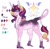 Size: 800x784 | Tagged: safe, artist:malinraf1615, imported from derpibooru, oc, oc only, oc:daphne sparkle, classical unicorn, pony, unicorn, cloven hooves, deviantart watermark, female, leonine tail, magical lesbian spawn, mare, obtrusive watermark, offspring, parent:sunset shimmer, parent:twilight sparkle, parents:sunsetsparkle, reference sheet, solo, unshorn fetlocks, watermark