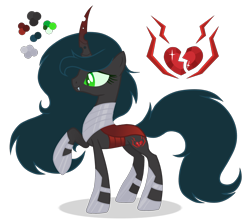 Size: 1800x1616 | Tagged: safe, artist:magicuniclaws, imported from derpibooru, oc, oc only, changepony, hybrid, pony, unicorn, female, interspecies offspring, mare, offspring, parent:king sombra, parent:queen chrysalis, parents:chrysombra, simple background, solo, transparent background