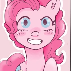 Size: 1080x1080 | Tagged: safe, alternate version, artist:toni.doodlez, imported from derpibooru, pinkie pie, earth pony, pony, bust, female, grin, mare, smiling, solo