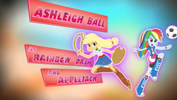 Size: 1920x1080 | Tagged: safe, imported from derpibooru, screencap, equestria girls, friendship games, ashleigh ball, boots, bracelet, clothes, credits, female, football, high heel boots, jewelry, jumping, lasso, open mouth, opening credits, rope, shoes, skirt, soccer ball (object), socks, sparkles