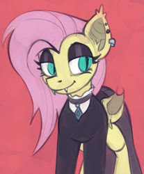 Size: 1151x1388 | Tagged: safe, artist:marsminer, imported from derpibooru, fluttershy, bat pony, pony, bat ponified, flutterbat, fluttergoth, race swap, solo