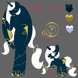 Size: 1024x1024 | Tagged: safe, artist:lolitablue, imported from derpibooru, oc, oc only, alicorn, anthro, pony, semi-anthro, unguligrade anthro, alicorn oc, arm hooves, base used, duo, horn, raised hoof, reference sheet, smiling, tattoo, wings