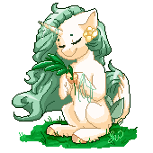 Size: 170x170 | Tagged: safe, artist:silentwolf-oficial, imported from derpibooru, oc, oc only, pony, unicorn, colored hooves, eyes closed, floral head wreath, flower, horn, pixel art, simple background, solo, transparent background, unicorn oc