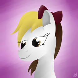 Size: 1980x1980 | Tagged: safe, artist:matyas451, imported from derpibooru, oc, blonde mane, purple background, simple background