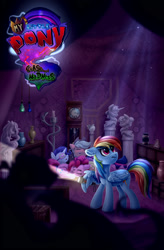 Size: 1800x2740 | Tagged: safe, artist:rysunkowasucharia, imported from derpibooru, applejack, fluttershy, pinkie pie, rainbow dash, rarity, twilight sparkle, alicorn, comic:curse and madness, cover art, mlpcam, night, sleep mask, sleeping, twilight sparkle (alicorn)