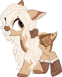 Size: 600x747 | Tagged: safe, artist:kryptidkitty, artist:mourningfog, imported from derpibooru, oc, oc only, earth pony, pony, bow, bread, clothes, cute, female, food, hair bow, mare, shoes, simple background, solo, toast, transparent background