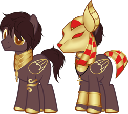 Size: 2088x1855 | Tagged: safe, artist:kryptidkitty, artist:mourningfog, imported from derpibooru, oc, oc only, pony, ankh, egyptian, mask, simple background, solo, transparent background