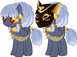 Size: 2366x1747 | Tagged: safe, artist:kryptidkitty, artist:mourningfog, imported from derpibooru, oc, oc only, pony, ankh, egyptian, mask, simple background, solo, transparent background