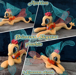 Size: 1062x1054 | Tagged: safe, artist:kuroran, imported from derpibooru, princess skystar, my little pony: the movie, advertisement, auction, plushie