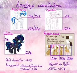 Size: 4093x3918 | Tagged: safe, artist:lambydwight, imported from derpibooru, oc, pony, advertisement, commission info, price sheet, text