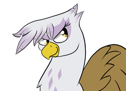 Size: 1100x800 | Tagged: safe, artist:tranzmuteproductions, imported from derpibooru, gilda, griffon, bust, female, portrait, simple background, smiling, smirk, solo, transparent background